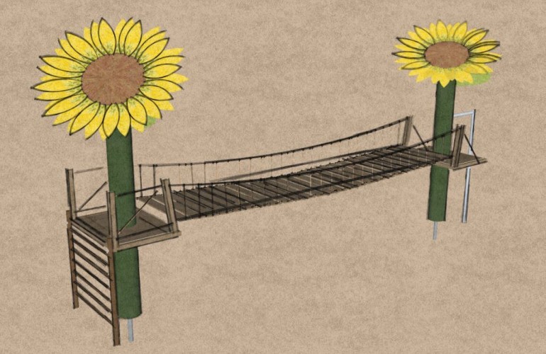 Sonnenblumen-Hängebrücke
